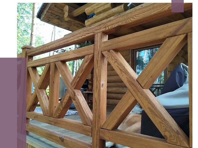 Деревянные перила под ключ в Конаково от 7603 руб. 