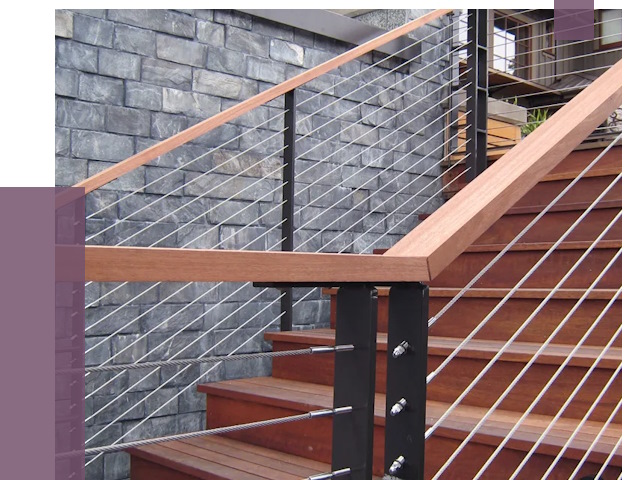 Тросовые перила под ключ в Конаково от 7704 руб. 