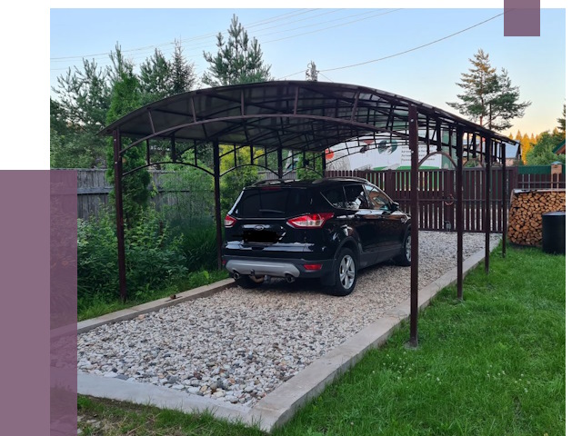 Навесы для автомобиля в Конаково от 13026 руб.  | ПРОЛЁТ-Кнк