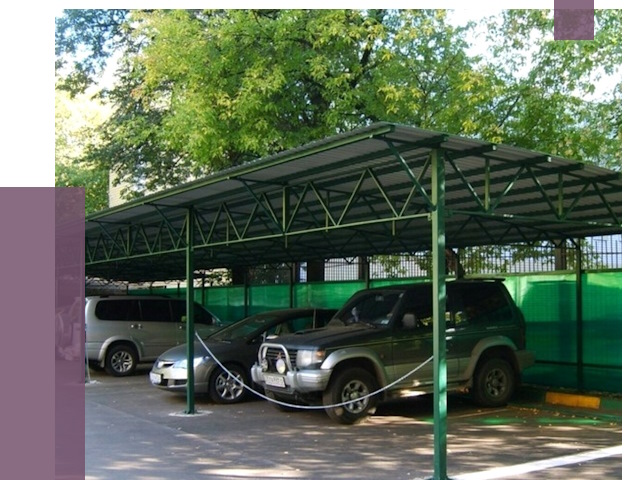 Навесы для парковки в Конаково от 79575 руб. заказать | ПРОЛЁТ-Кнк