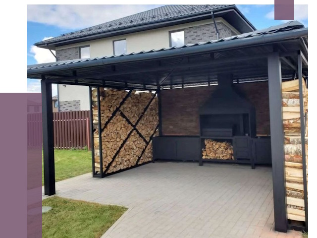 Навесы для барбекю в Конаково от 12621 руб. под ключ | ПРОЛЁТ-Кнк