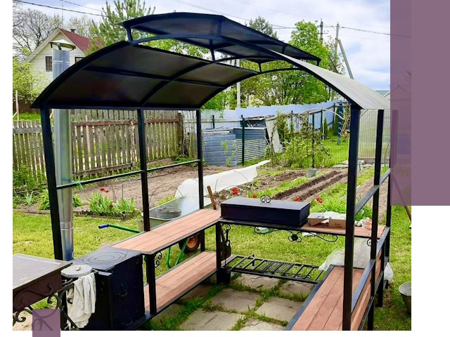 Навесы для барбекю в Конаково: изготовление, монтаж и демонтаж