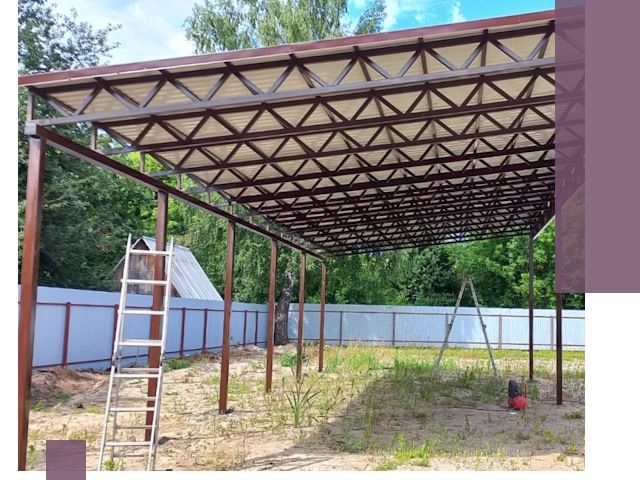 Односкатные навесы под ключ в Конаково — изготовление и монтаж