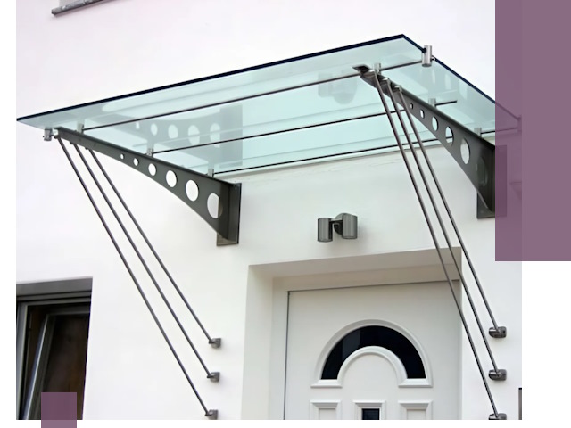 Козырьки над входом под ключ в Конаково — изготовление и монтаж