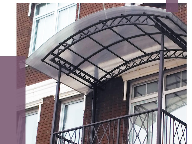 Козырьки над балконом в Конаково от 8566 руб.  | ПРОЛЁТ-Кнк