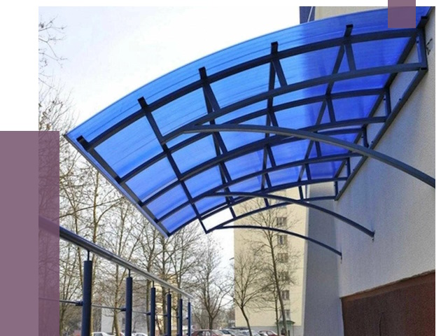 Козырьки из поликарбоната в Конаково от 4258 руб. под ключ | ПРОЛЁТ-Кнк