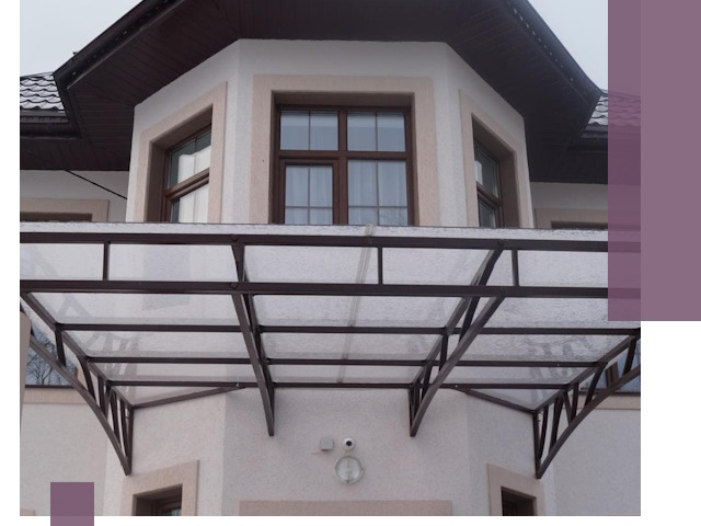 Козырьки из поликарбоната под ключ в Конаково