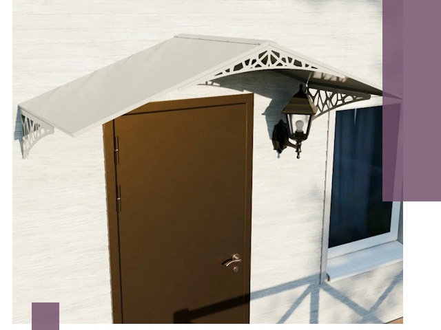 Металлические козырьки на входы и террасы в Конаково