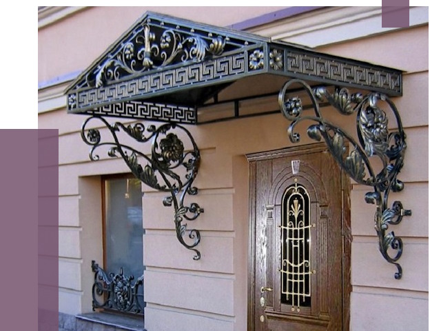 Кованые козырьки в Конаково под ключ от 12621 руб. — ПРОЛЁТ