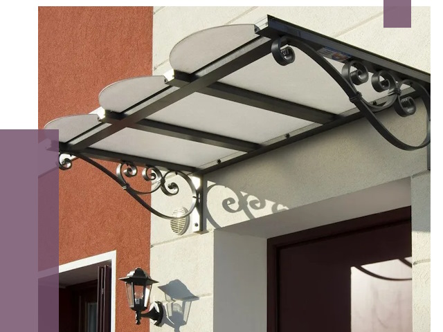 Односкатные козырьки в Конаково от 8312 руб.  | ПРОЛЁТ-Кнк