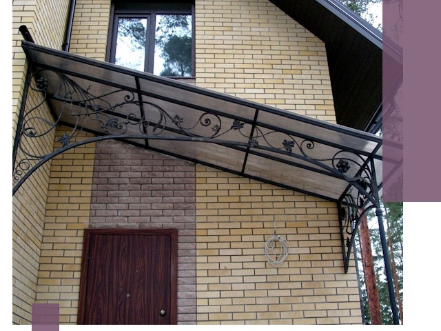 Односкатные козырьки из металла под ключ в Конаково