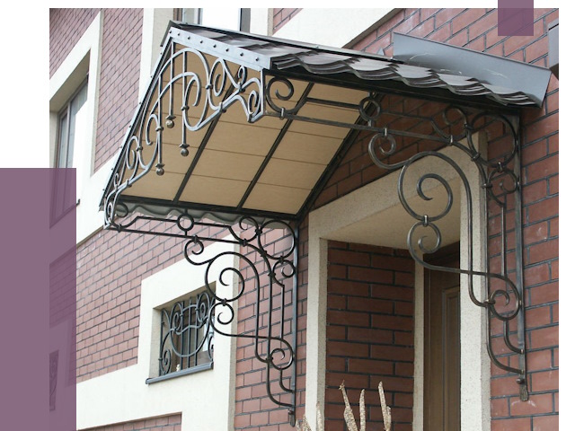 Двускатные козырьки в Конаково под ключ от 12671 руб.