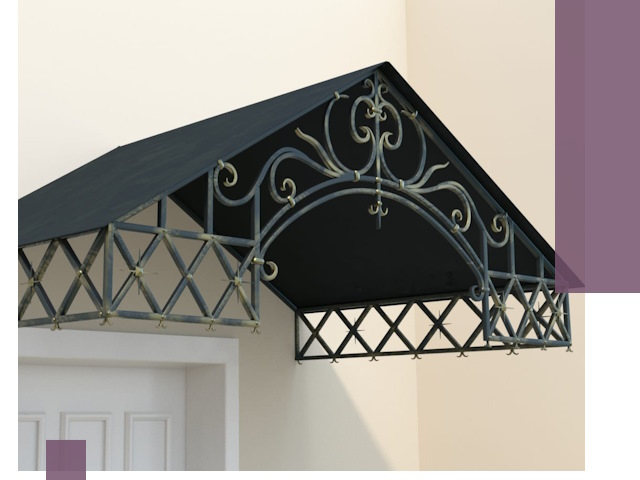 Двускатные металлические козырьки под ключ в Конаково