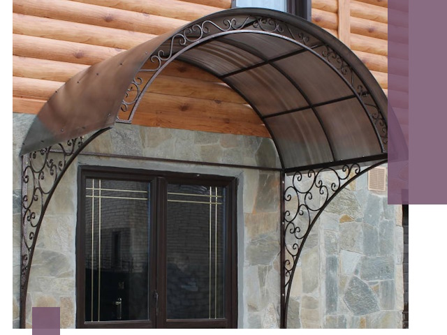 Арочные козырьки под ключ в Конаково: изготовление и монтаж